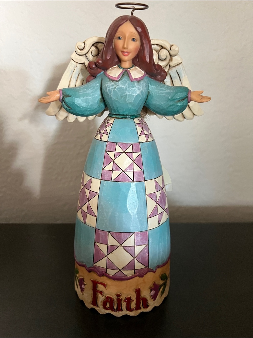 Jim Shore Blue & Purple Faith Angel Sculpture